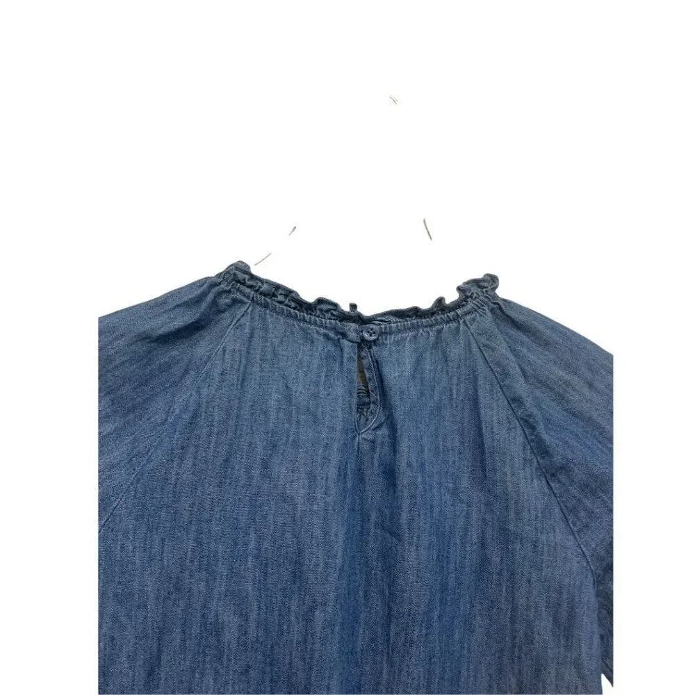 Gap Girls‎ Size M Denim Dress Cotton Dark Indigo Drop Waist